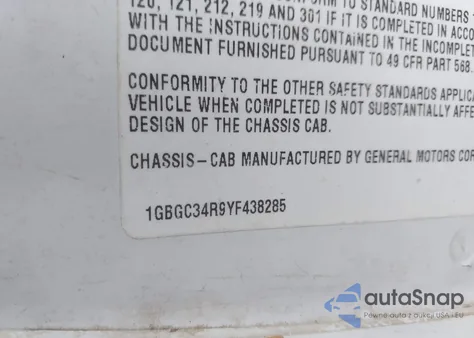 2000 Chevrolet C3500 Chassis from USA, damaged, VIN 1GBGC34R9YF438285